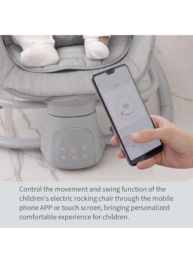 Mastela Baby Swing for Infants Baby Bouncers with Dinner Plate 4-in-1 Adjustable backrest Bluetooth APP Usage and Control,Detachable Independent Rocking Chair - Image 5